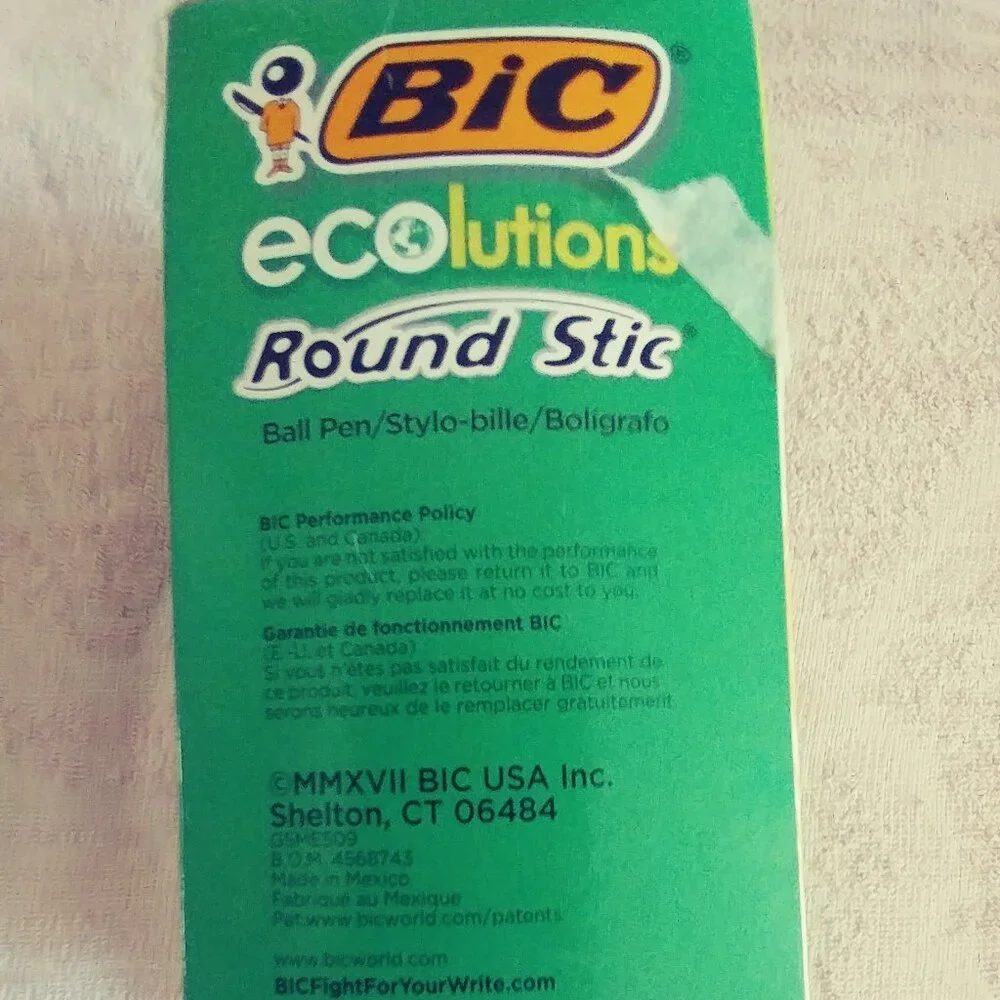 BIC Round Stic ECOlutions Ballpoint Pens 50 Pack Red(46 pens only)